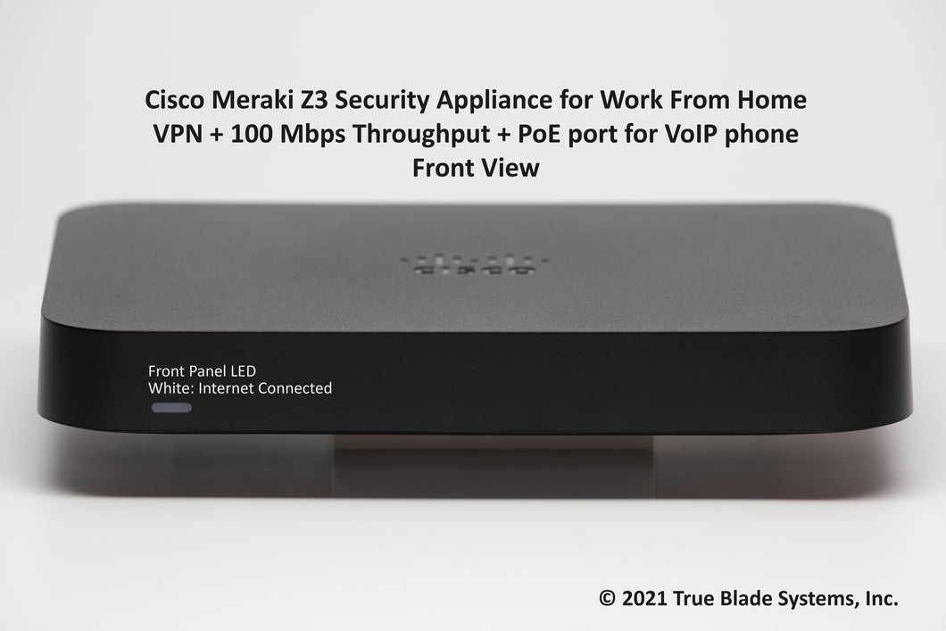Cisco Meraki Z3 Security Appliance for Teleworkers, Include PoE Port and Cisco Enterprise License (USA only)
